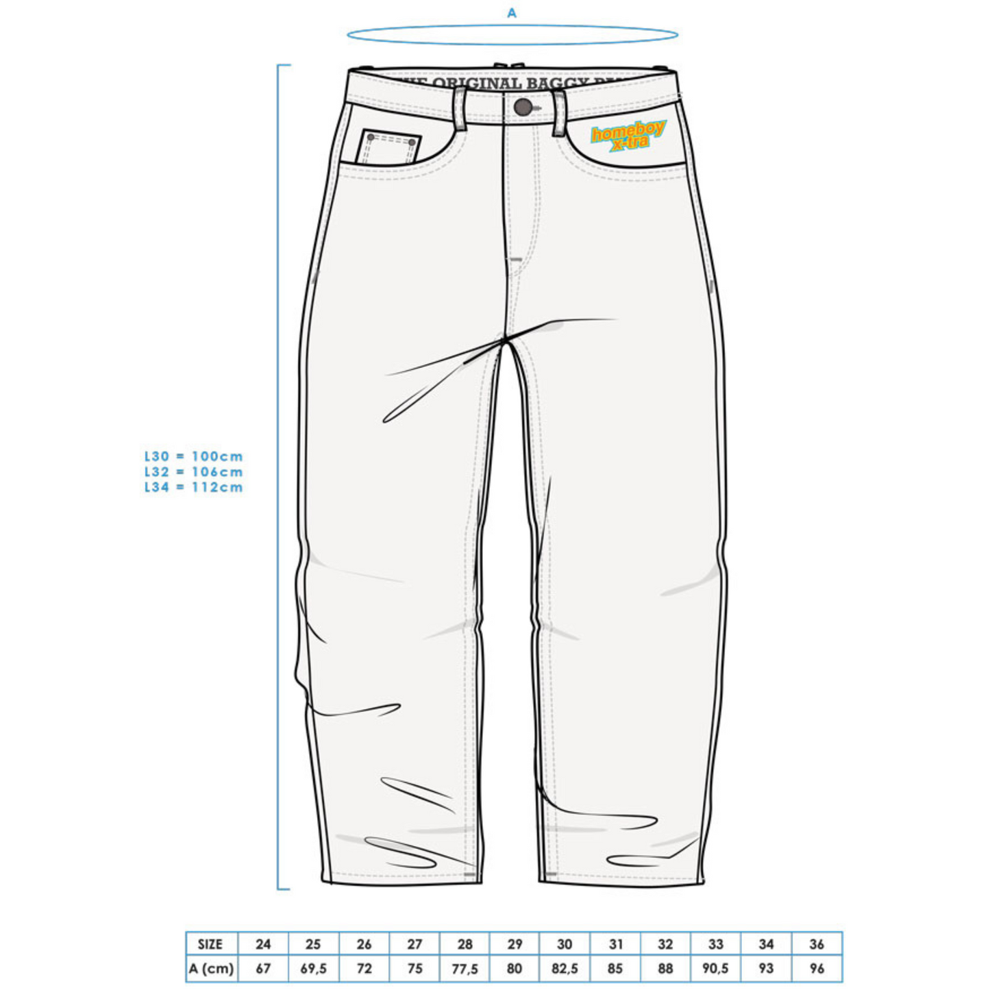 Homeboy X-tra Ufo Cargo Denim Jeans Hose Washed Blue