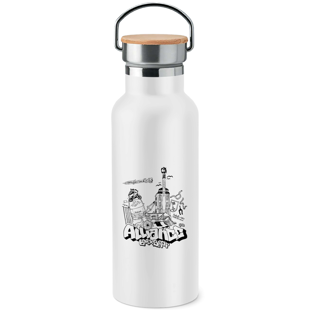 Alliance BMX Constant Edelstahl-Trinkflasche mit Bambusdeckel